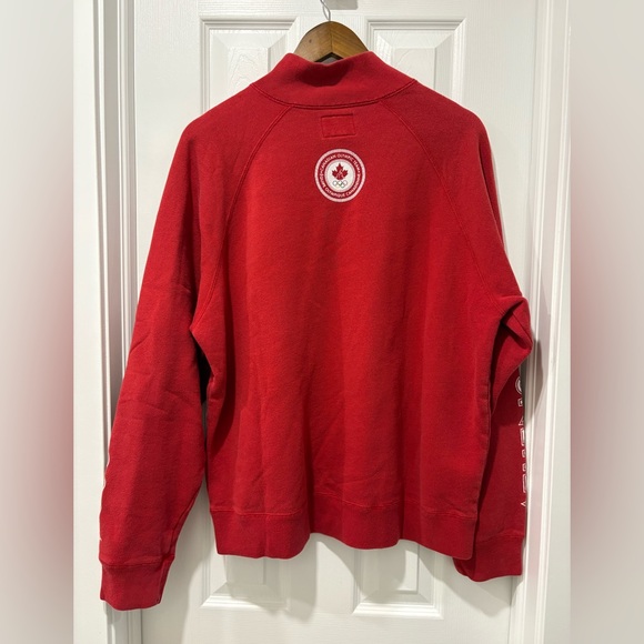 Vintage Roots Canada 2004 Men's Red Sweater 1/4 zip Athens Olympics - Picture 2 of 5